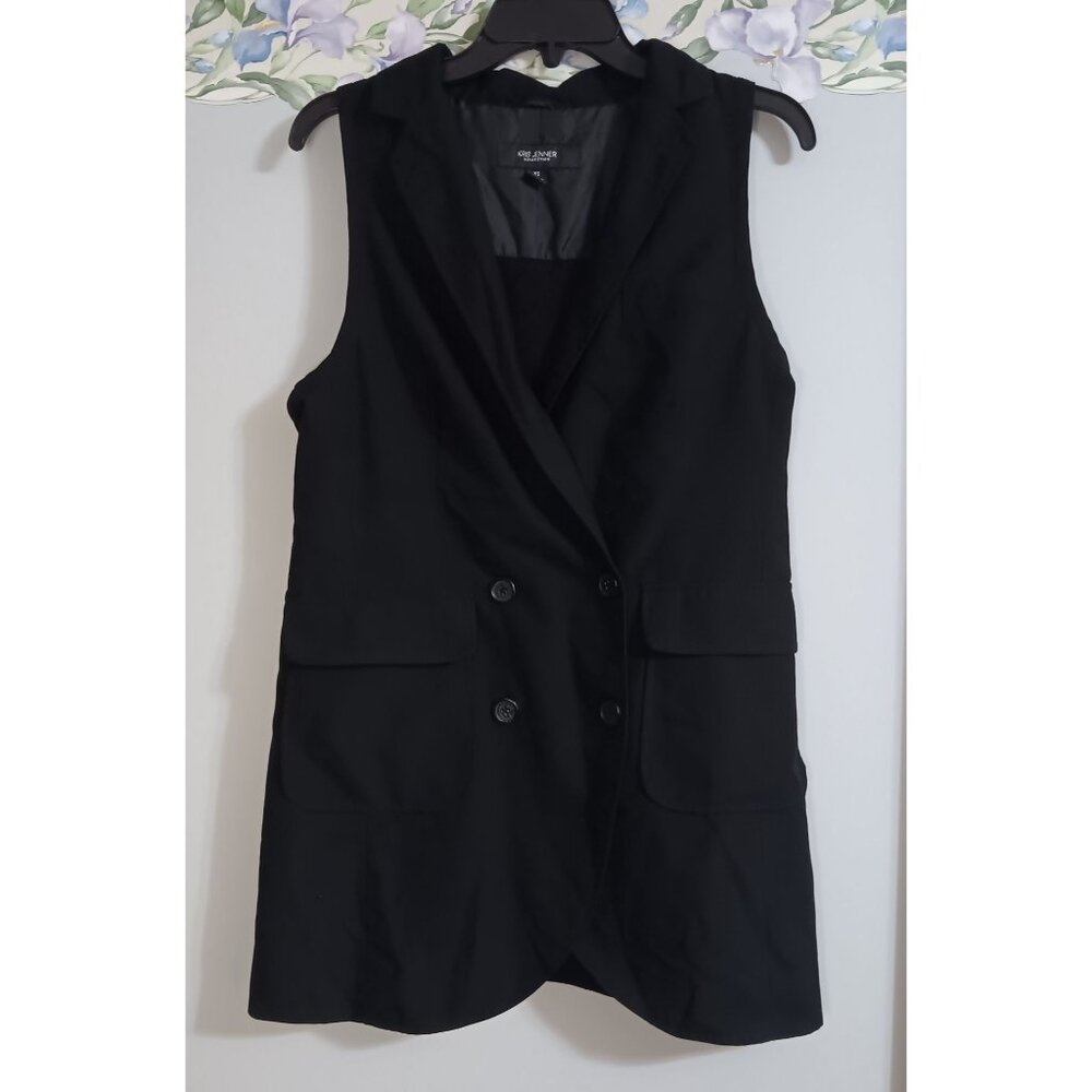 Kris Jenner Kollection XS Black Stretch Designer Classic Preppy Tunic Vest Dress